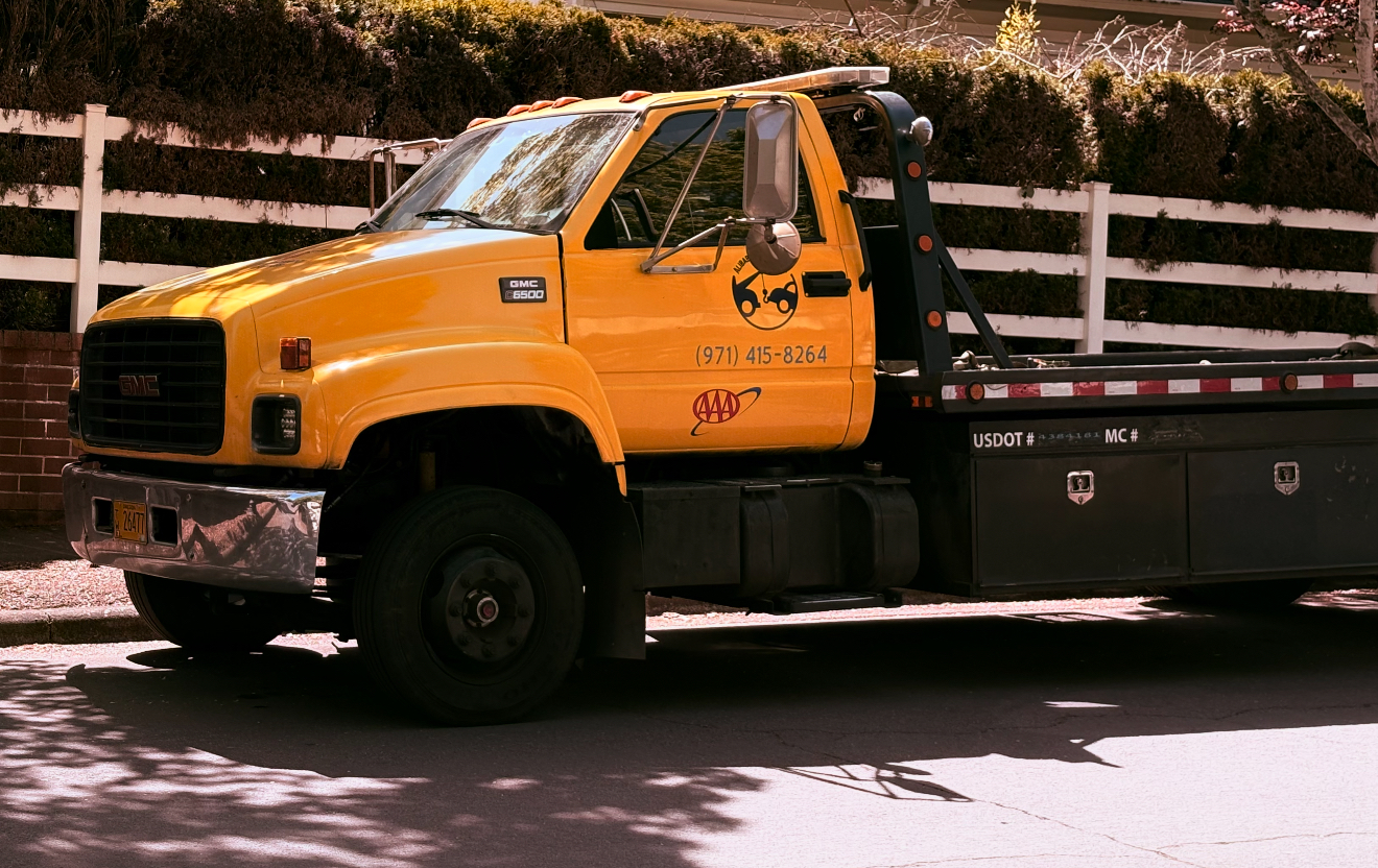 Tow truck on the road